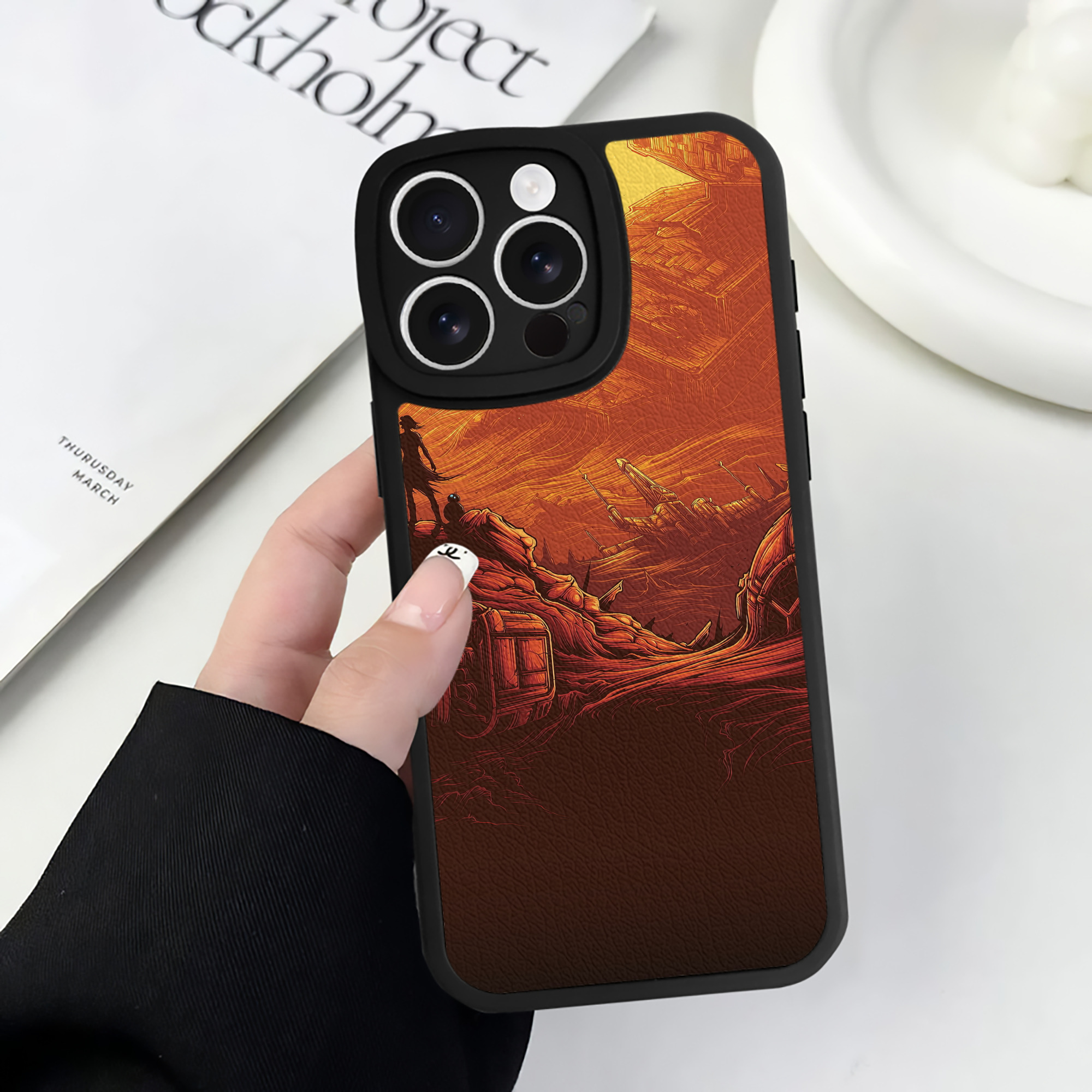 （画像用） スター・ウォーズ Star Wars 【iPhone 16シリーズ対応】シリコンスマホケース（レザー調） 材質：シリコン